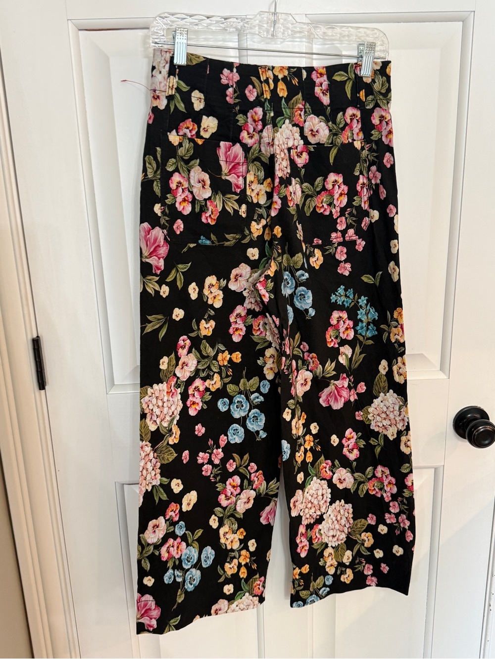 Maeve Anthropologie The Colette Floral Cropped Wide Leg Pants 26 25909 - Picture 10 of 16